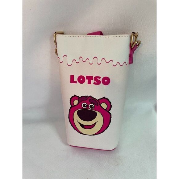 Disney Water Bottle / phone, etc Holder With adjustable Strap NEW Lotso - Picture 2 of 3